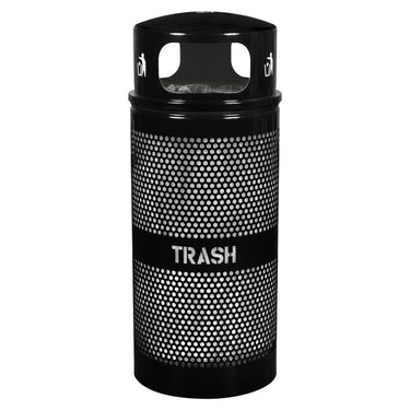 34-Gallon Black Landscape Series Receptacle with Dome Top